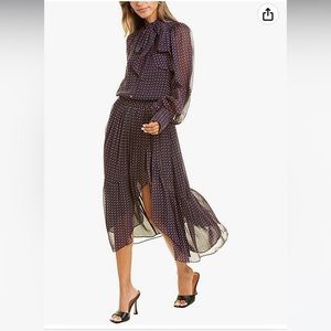 Ramy Brook Printed Rita Dress Size L NWT Long Sleeve Midi